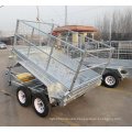 8x5 fully weld galvanized tractor tipper box cage trailer OEM factory